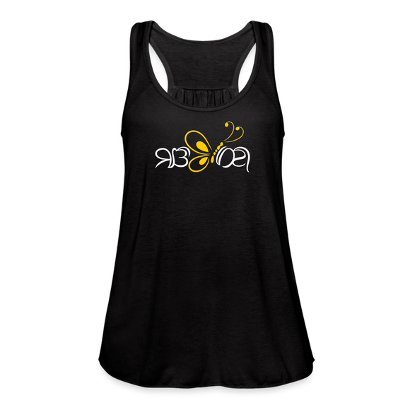 SOBER in Butterfly & Abstract Characters - Women's Flowy Tank Top - black