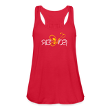 SOBER in Butterfly & Abstract Characters - Women's Flowy Tank Top - red