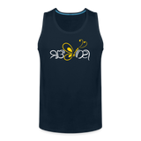SOBER in Butterfly & Abstract Characters - Men's Premium Tank Top - deep navy